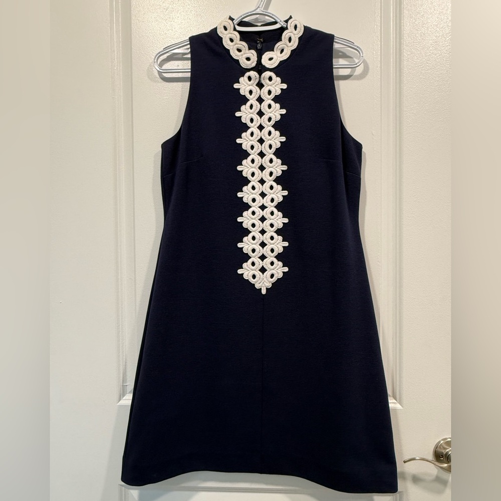 Lilly Pulitzer Navy Dress with White Embroidered Accents - Picture 7 of 8
